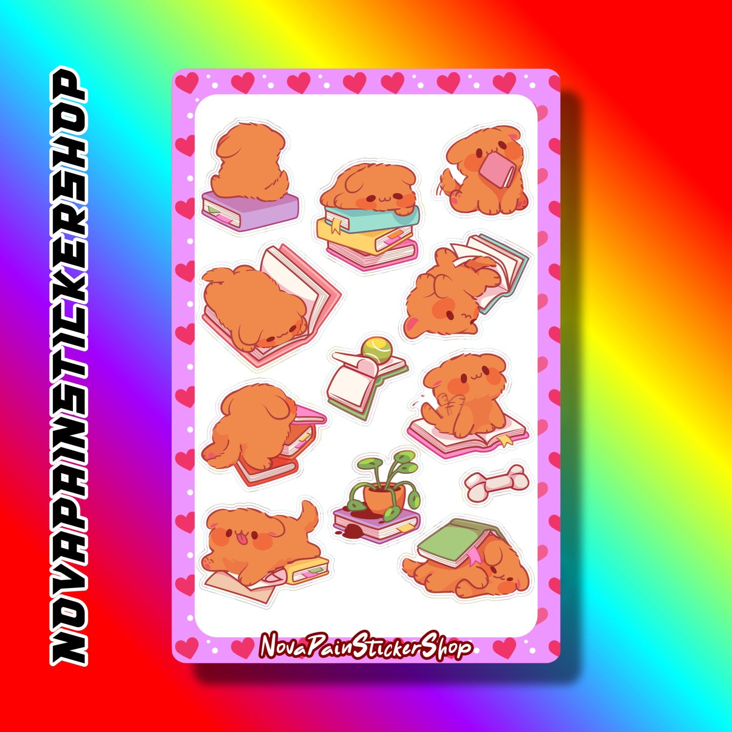 Reading Puppy Sticker Sheet