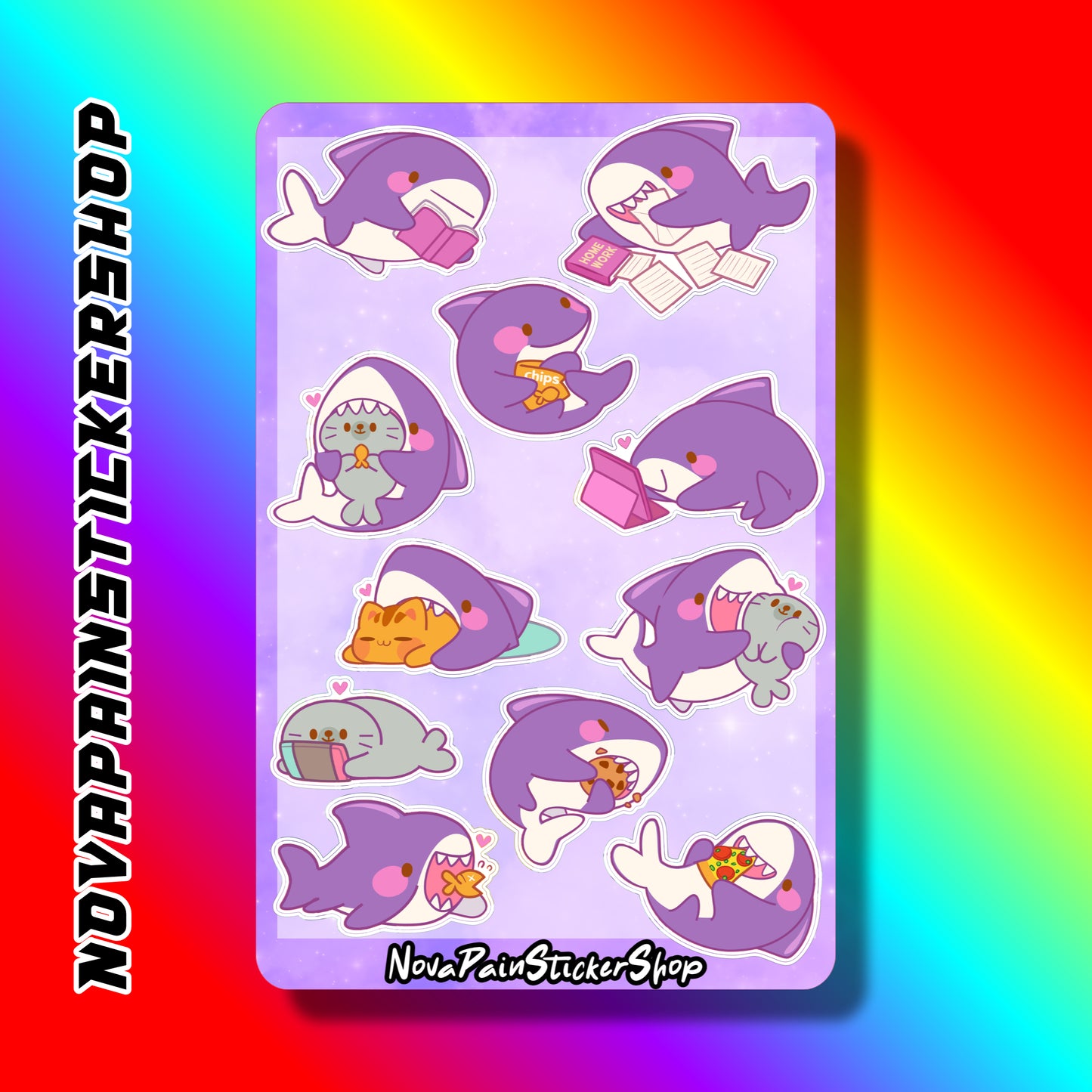 Shark Cozy Time Sticker Sheet