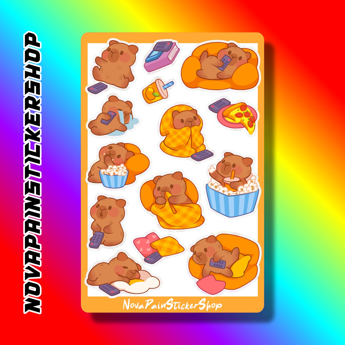 Capybara N' Chill Sticker Sheet