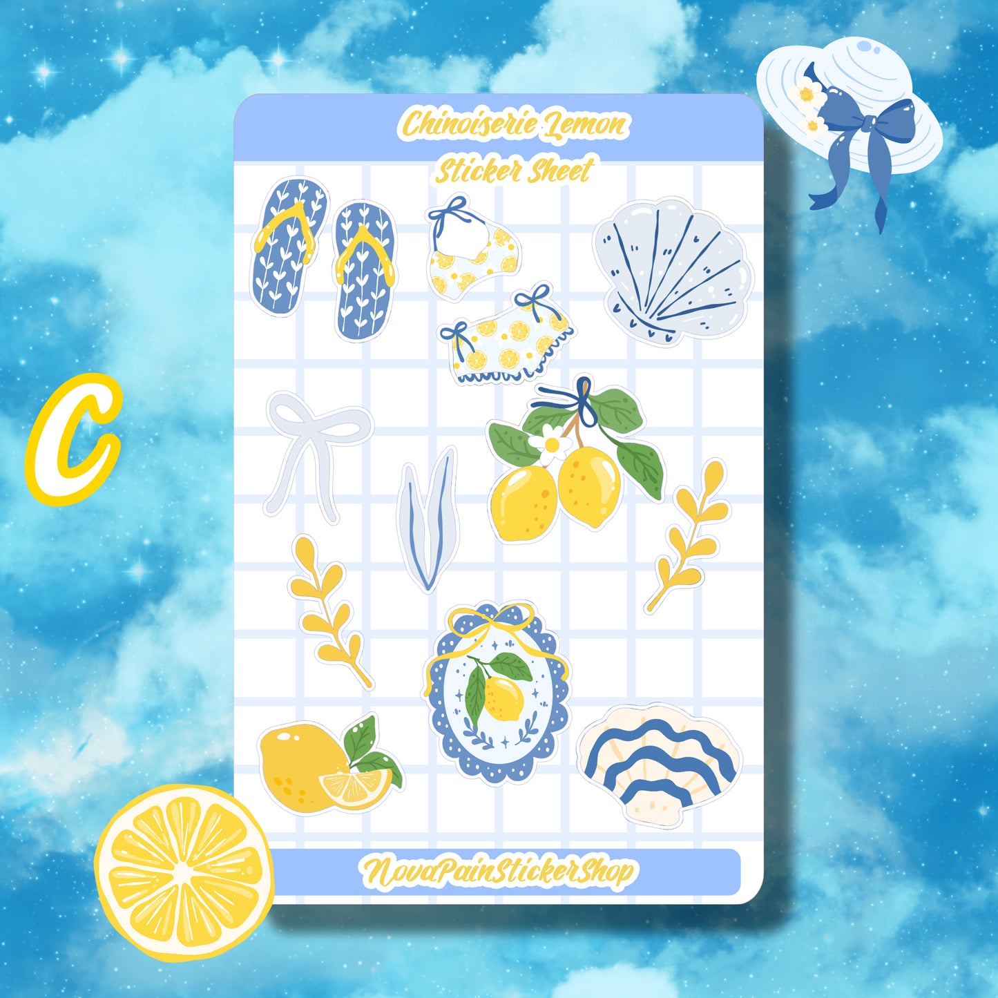 Chinoiserie Lemon Sticker Sheets