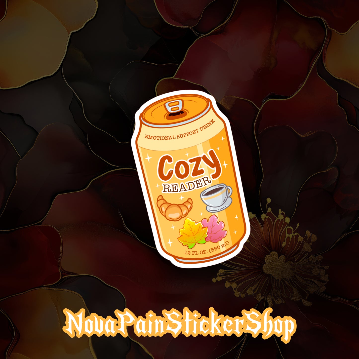 Cozy Reader Support Drink Sticker