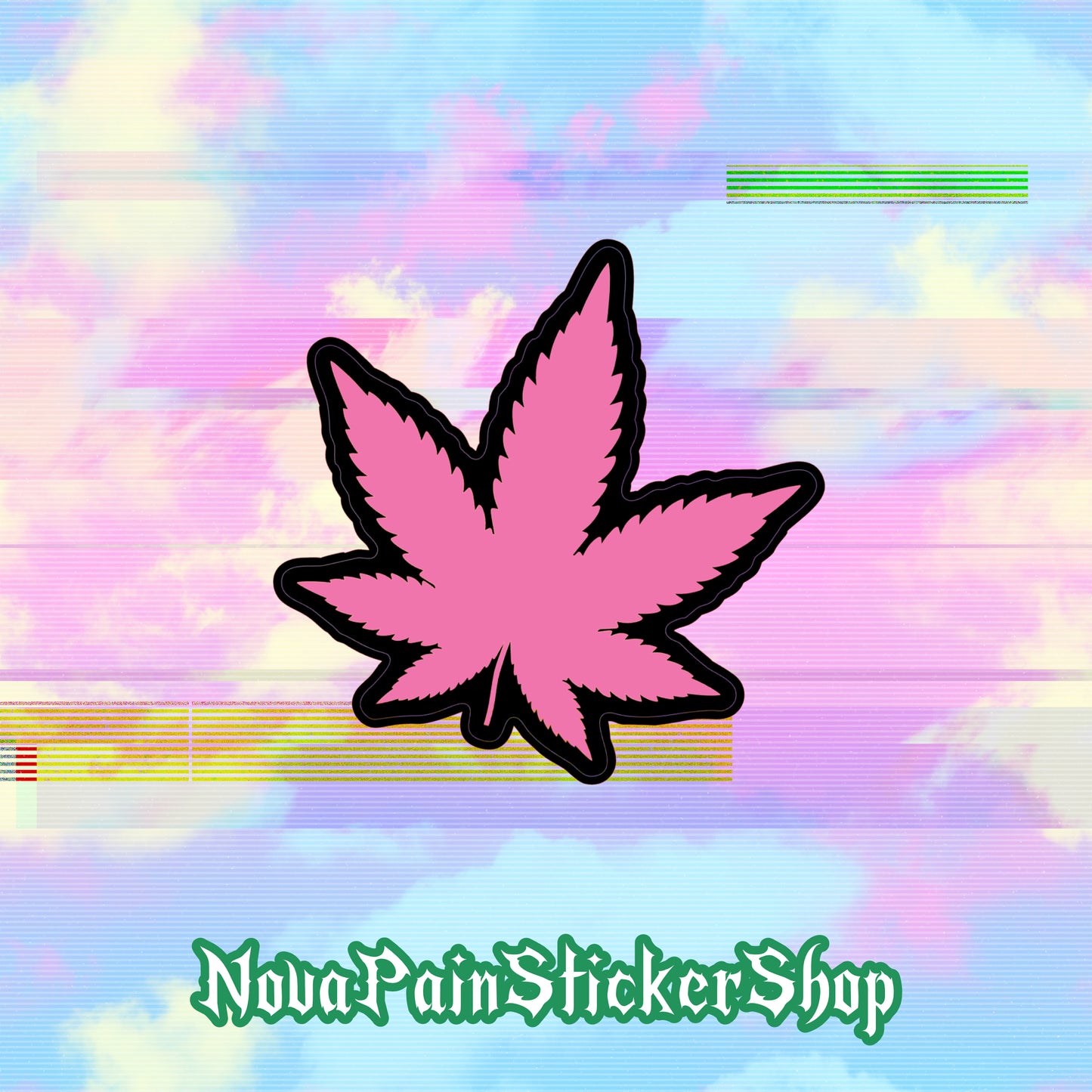 Weed Leaf Sticker (Pink)