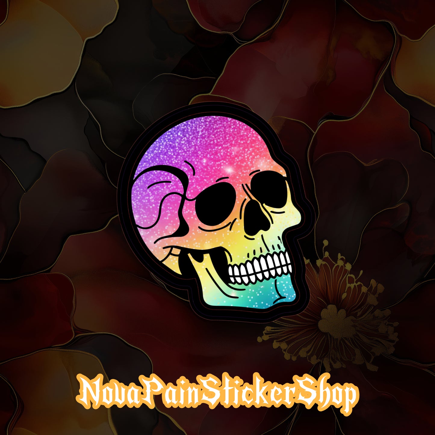 Rainbow Skull Sticker