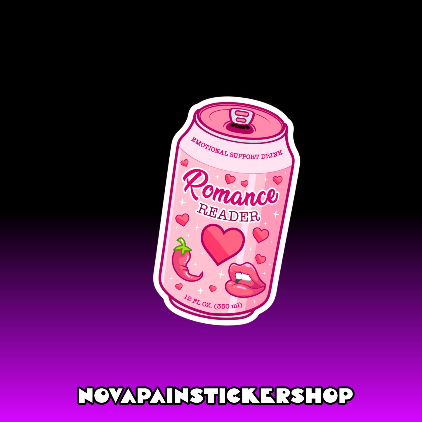 Romance Reader Support Drink Sticker