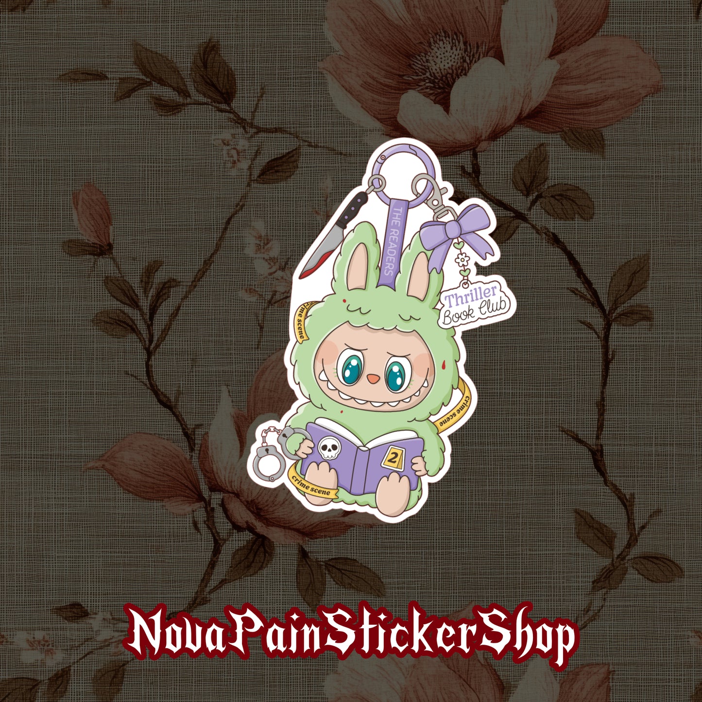 Thriller Book Club Labubu Sticker