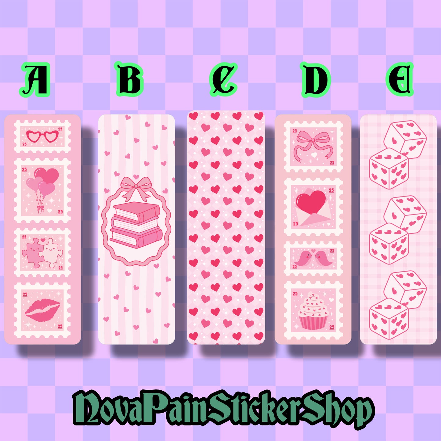 Waterproof Bookmarks Set 2 (Valentines)