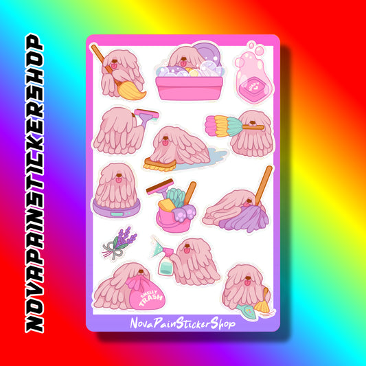 Mop Dog Chores Sticker Sheet