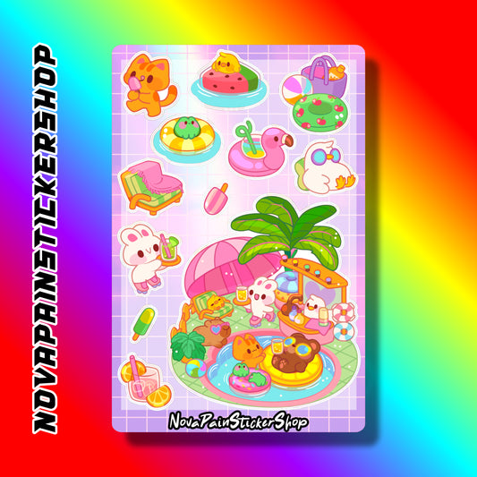 Pool Time Summer Sticker Sheet