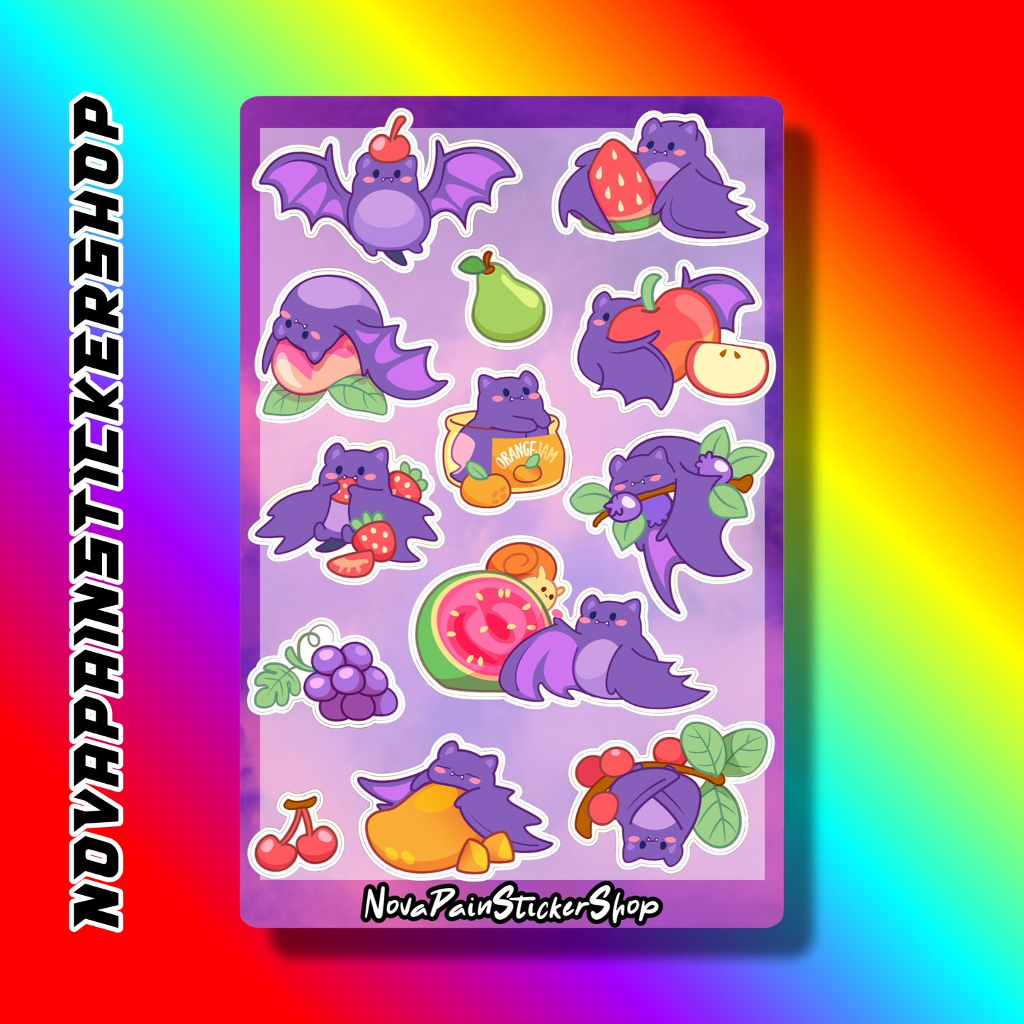 Fruit Bat Sticker Sheet