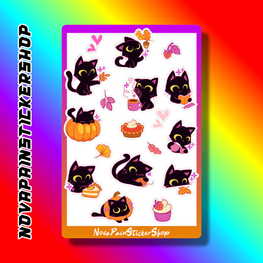 Fall Comfort - Black Cat Sticker Sheet