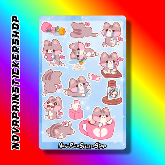 Heart Break - Cat Sticker Sheet