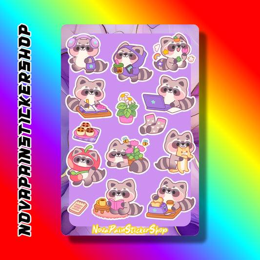 Daily Life - Raccoon Sticker Sheet