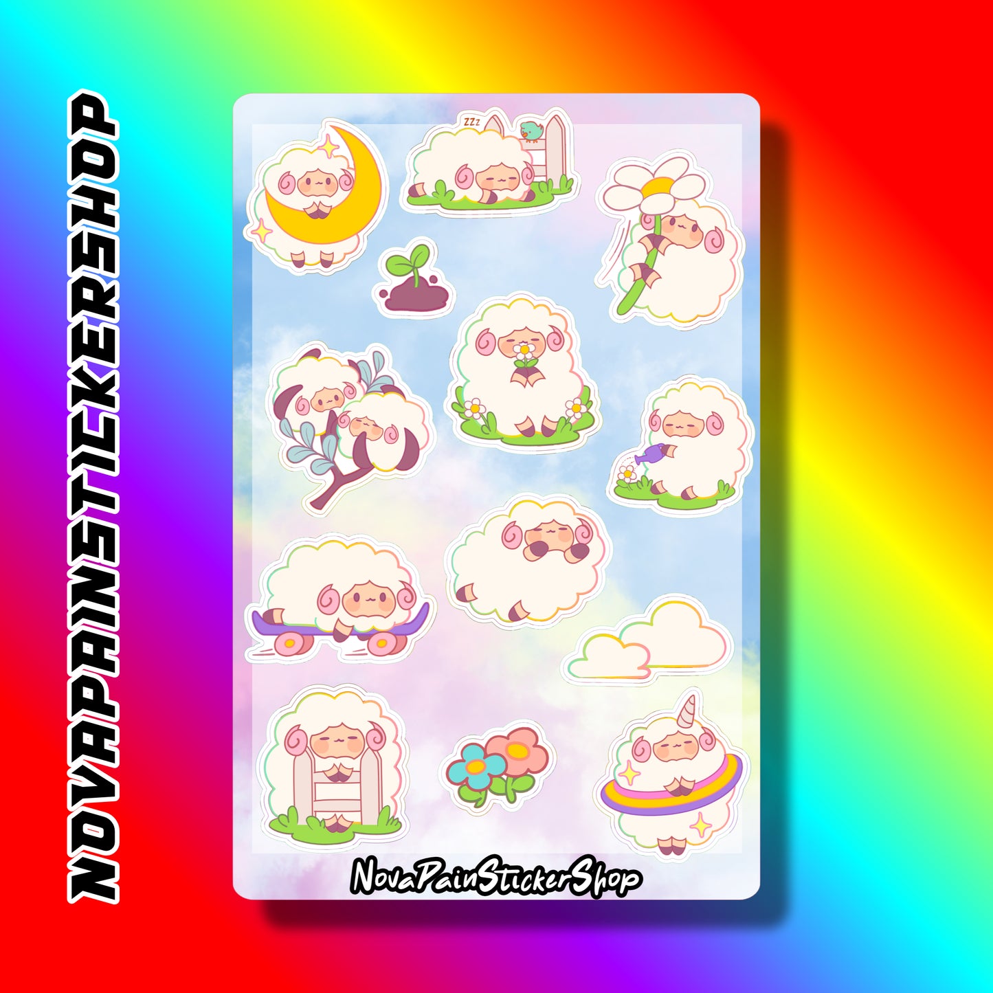Cotton Soft Sheep Sticker Sheet