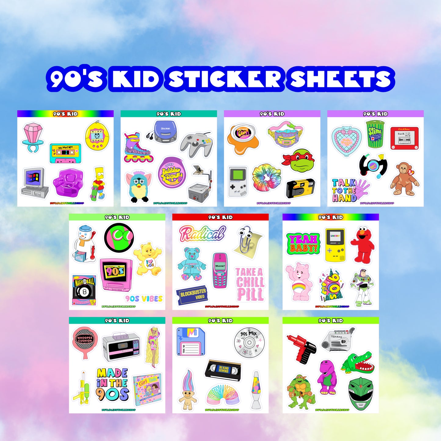 90's Kid Mini Sticker Sheets