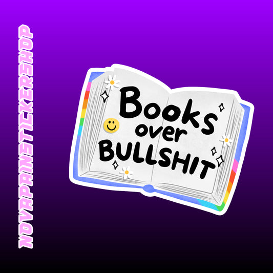 Books Over BS Sticker