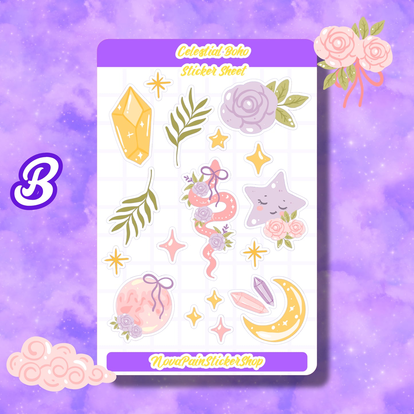 Celestial Bohemian Sticker Sheets