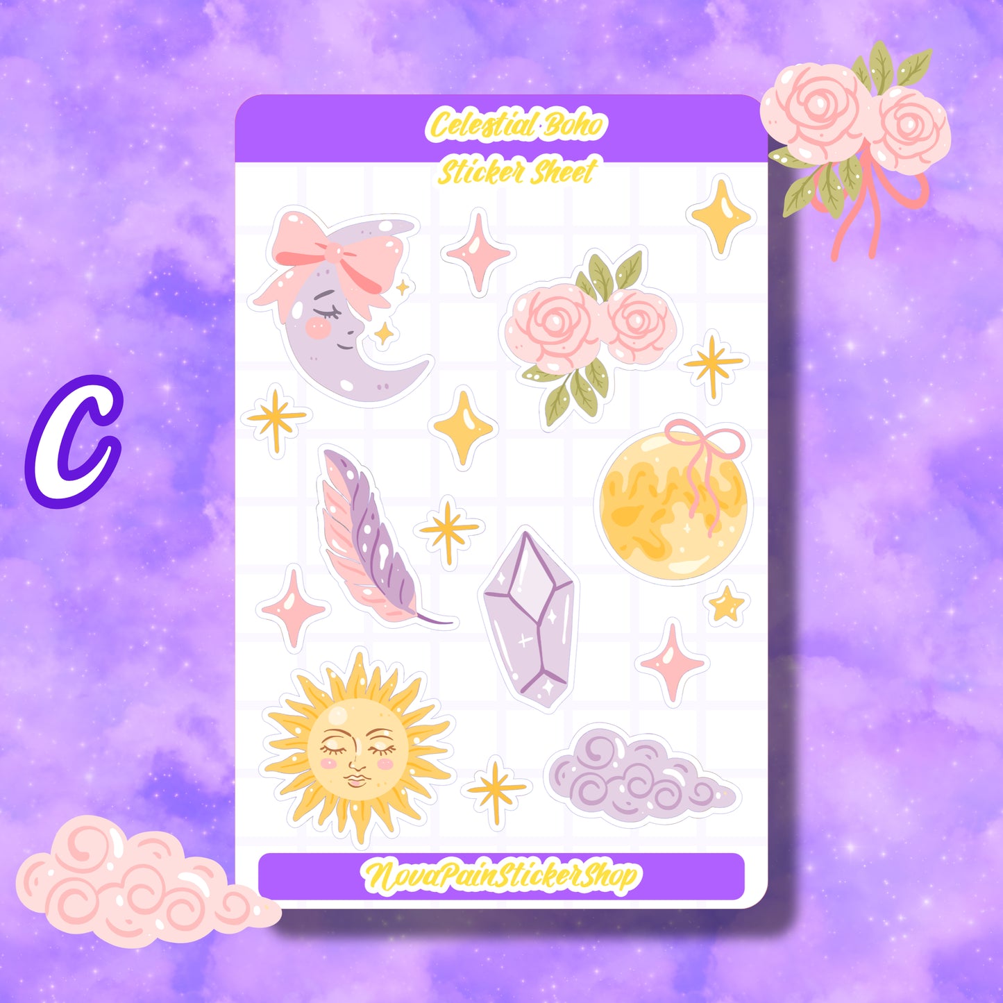 Celestial Bohemian Sticker Sheets