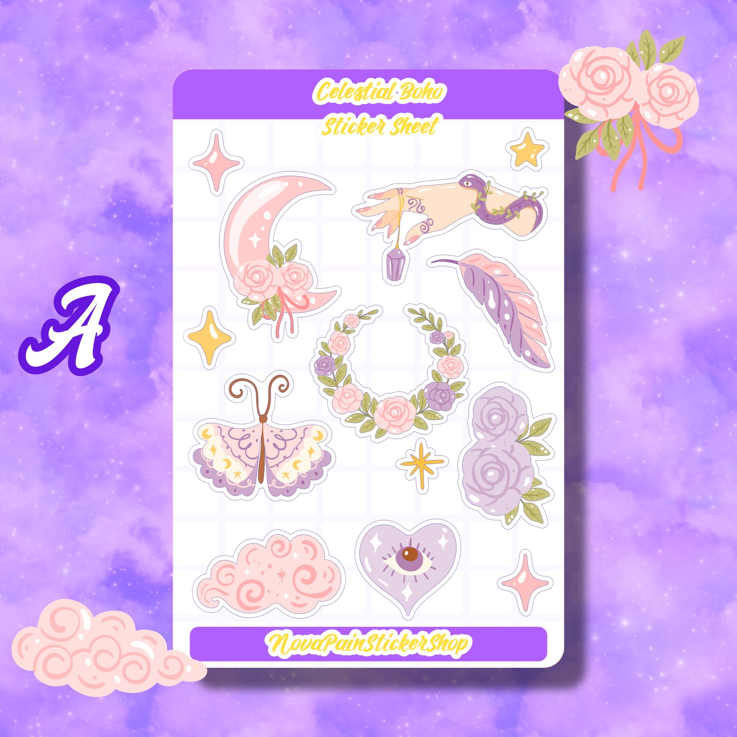 Celestial Bohemian Sticker Sheets