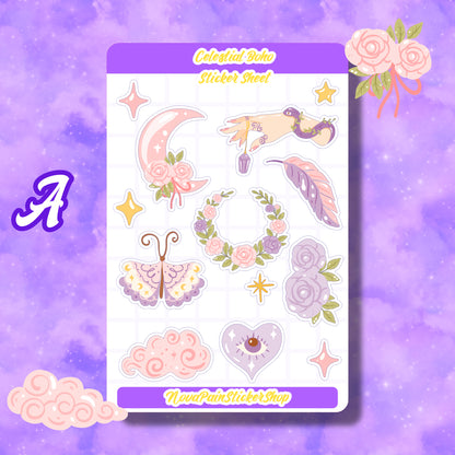 Celestial Bohemian Sticker Sheets