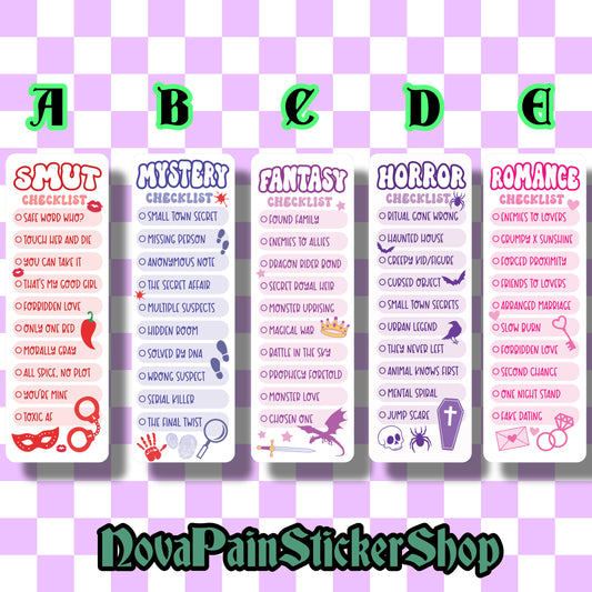 Matte Reader's Checklist Bookmarks