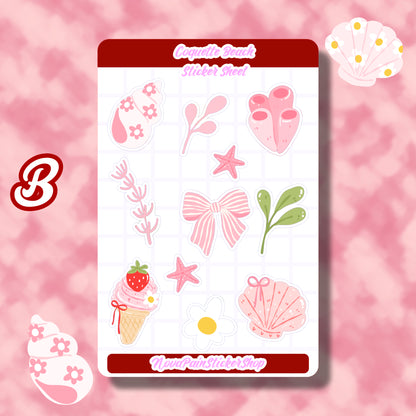 Coquette Beach Sticker Sheets