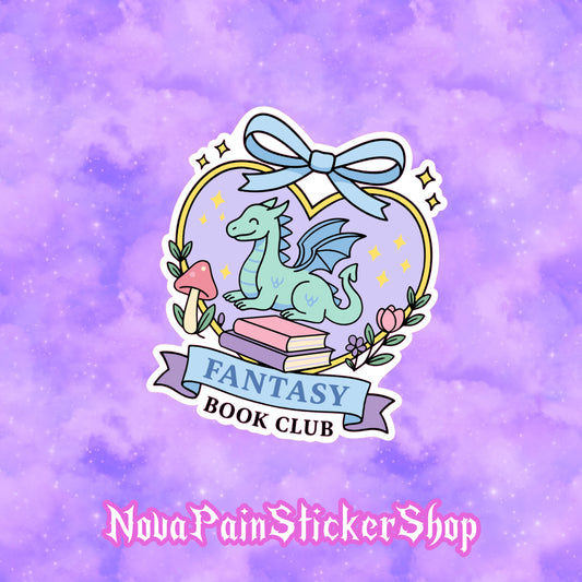 Fantasy Book Club Heart Sticker
