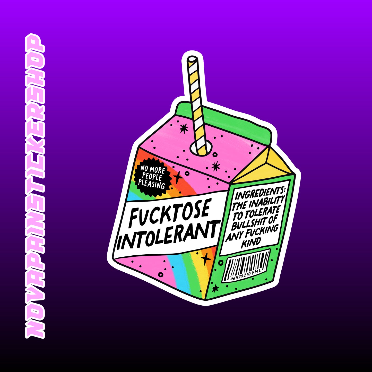 F*cktose Intolerant Sticker