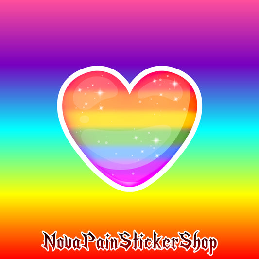 LGBTQ+ Pride Heart Stickers