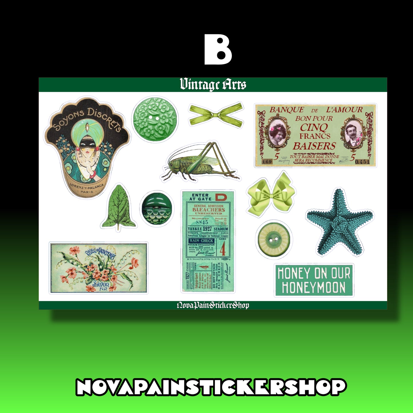 Vintage Arts Sticker Sheets