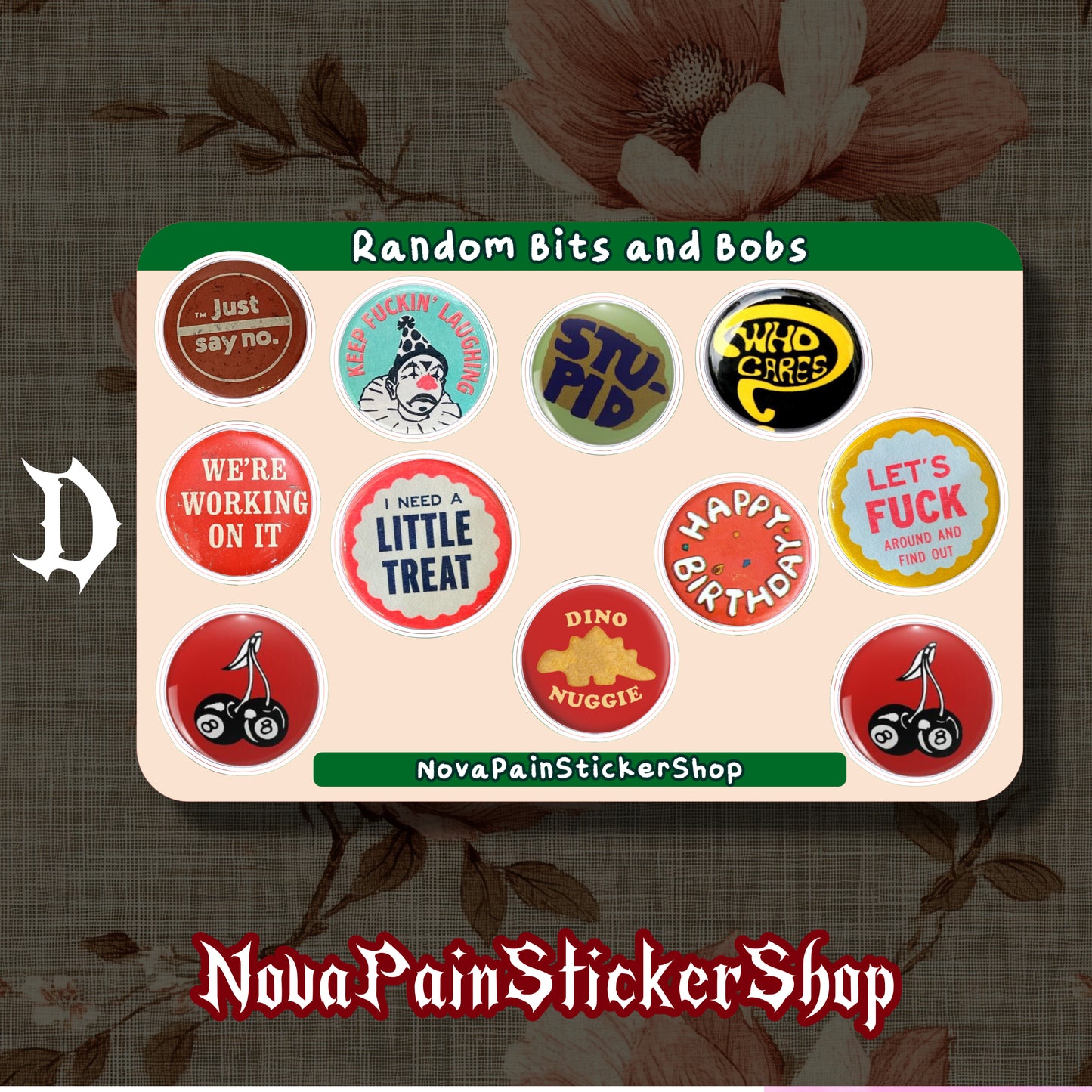 Random Bits and Bobs Sticker Sheets (Horizontal)