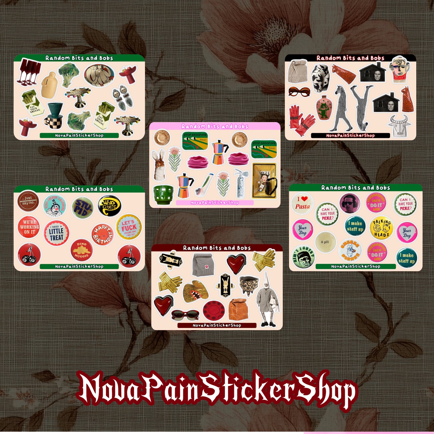 Random Bits and Bobs Sticker Sheets (Horizontal)