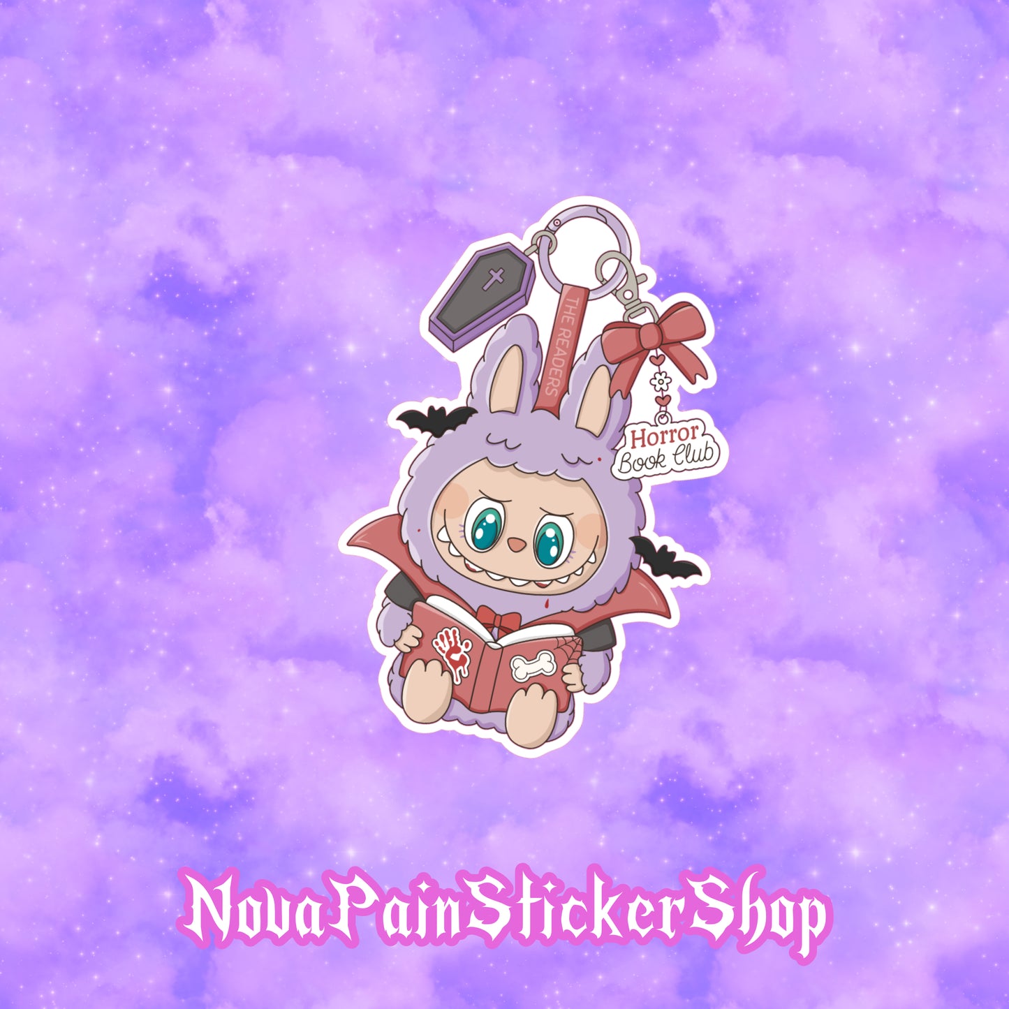 Horror Book Club Labubu Sticker