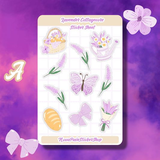 Lavender Cottagecore Sticker Sheets