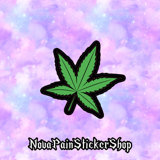 Weed Leaf Sticker (Green)