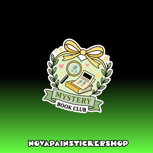 Mystery Book Club Heart Sticker