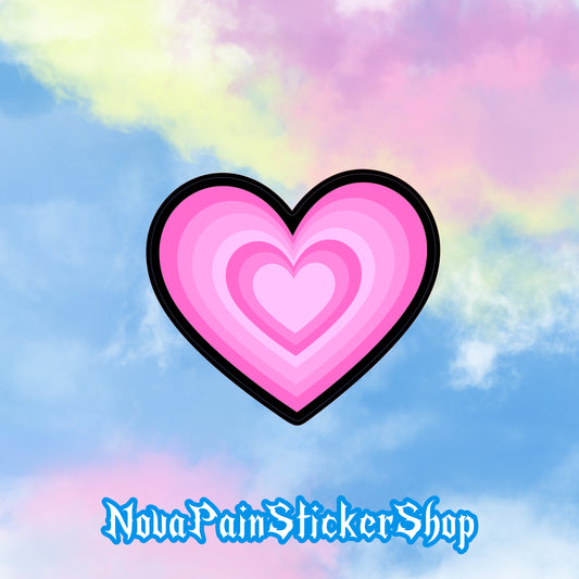 Power Puff Inspired Heart Sticker