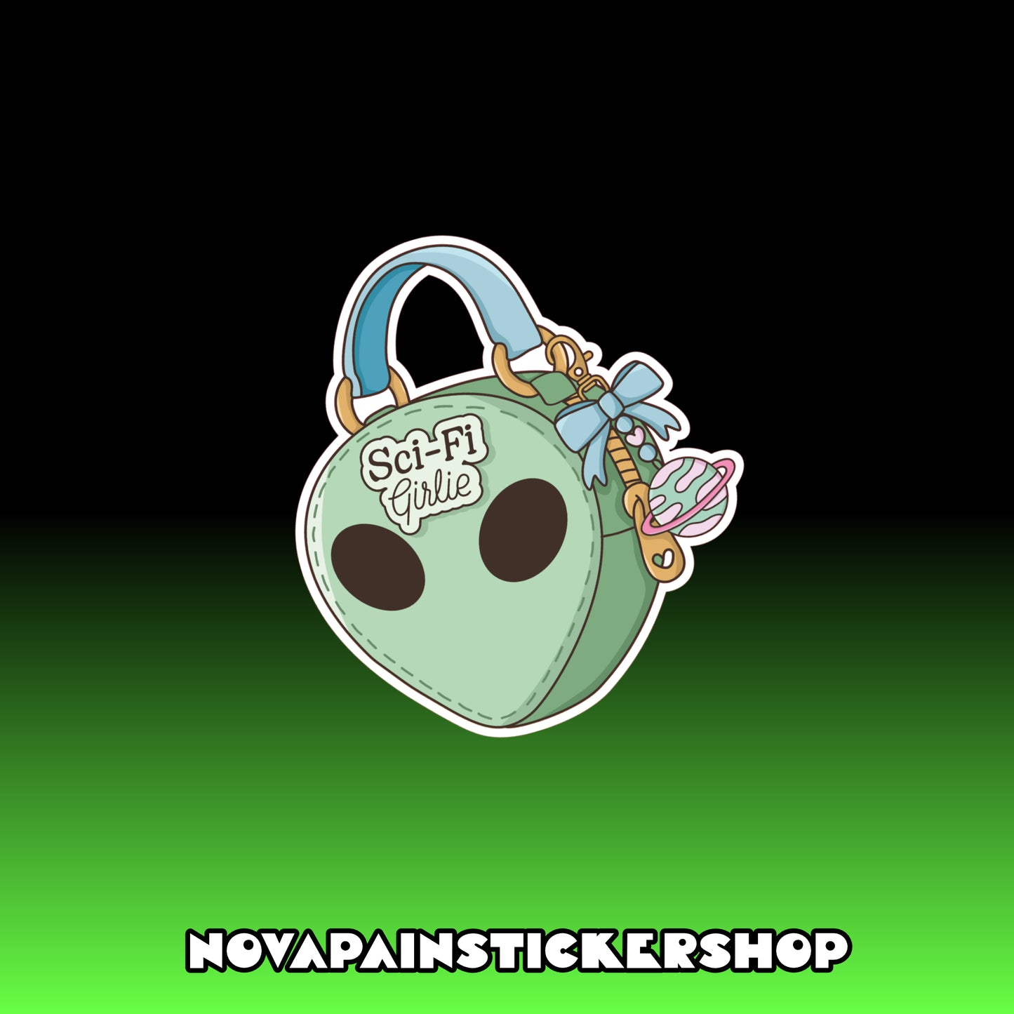Sci-Fi Girlie Purse Sticker