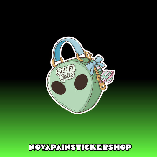 Sci-Fi Girlie Purse Sticker