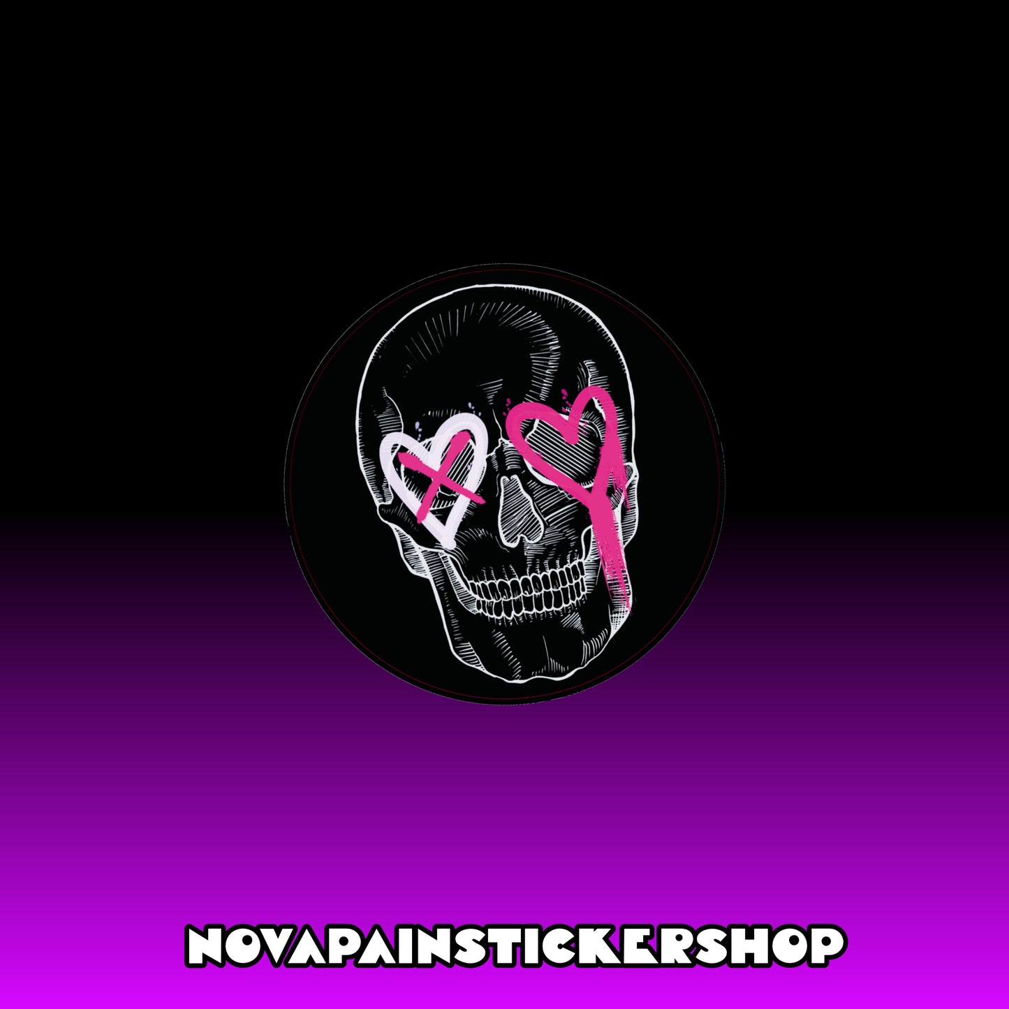 Heart Skull Sticker