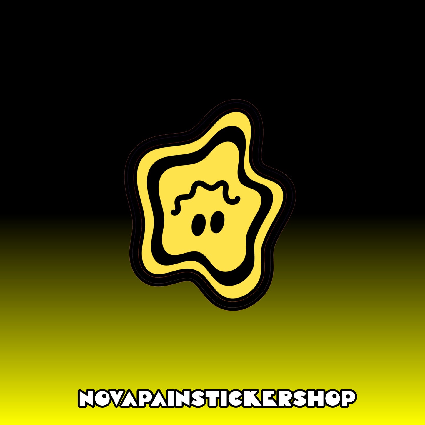 Squiggly Smiley Sticker