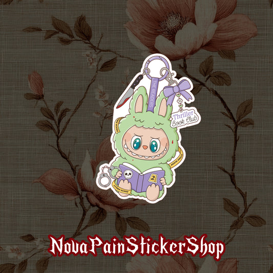 Thriller Book Club Labubu Sticker