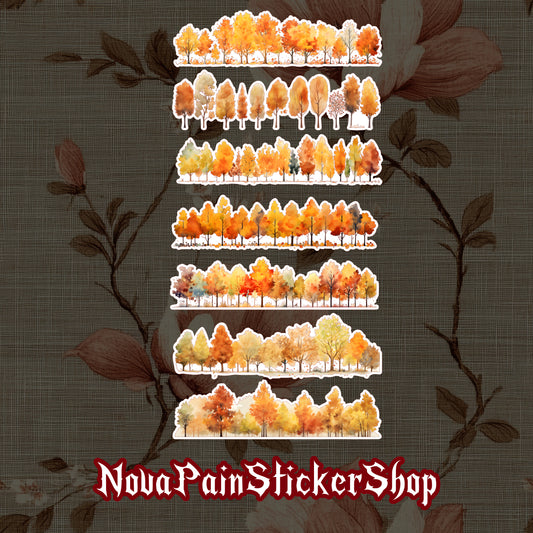 Fall Trees Sticker Strips