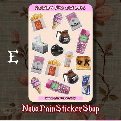 Random Bits and Bobs Sticker Sheets (Vertical)