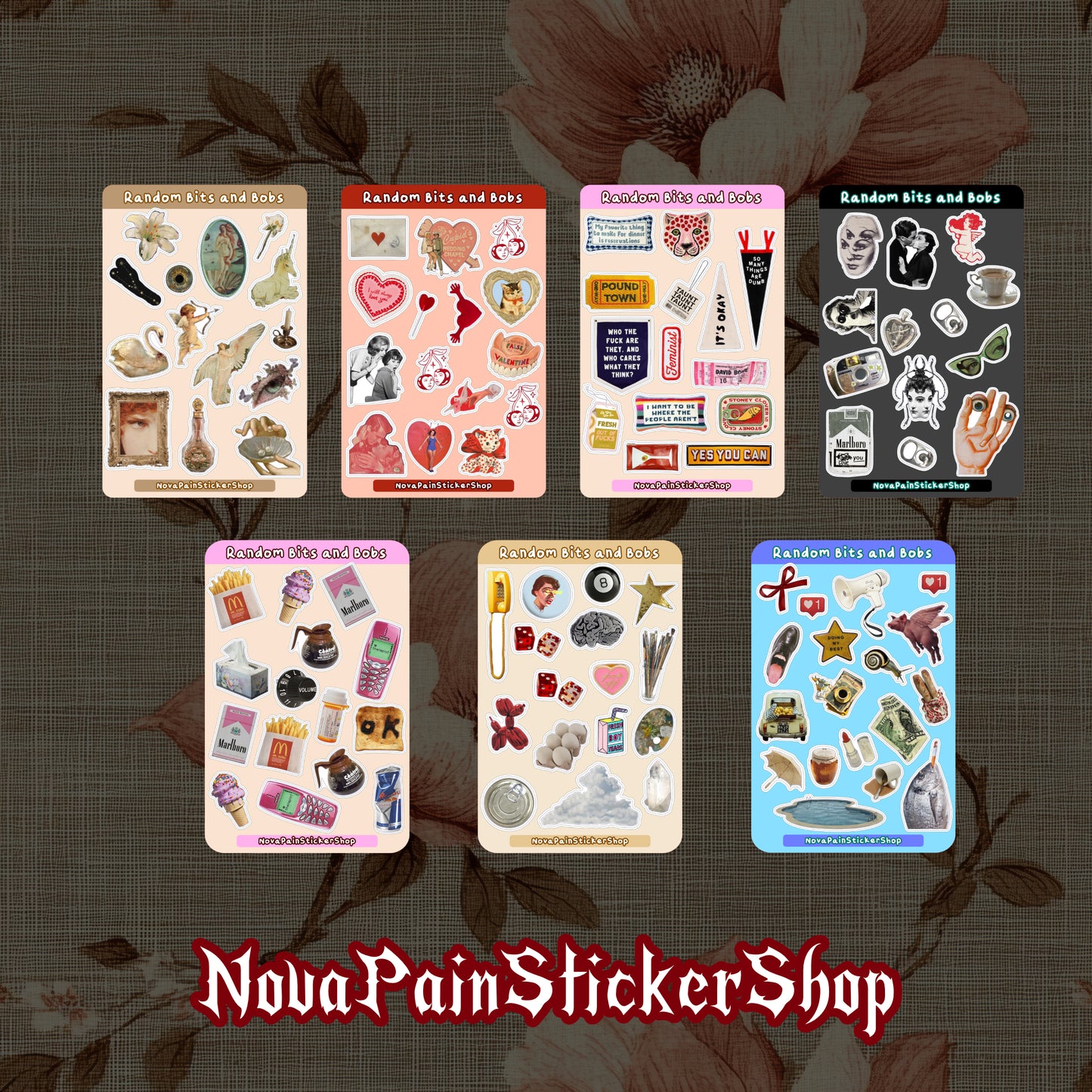 Random Bits and Bobs Sticker Sheets (Vertical)